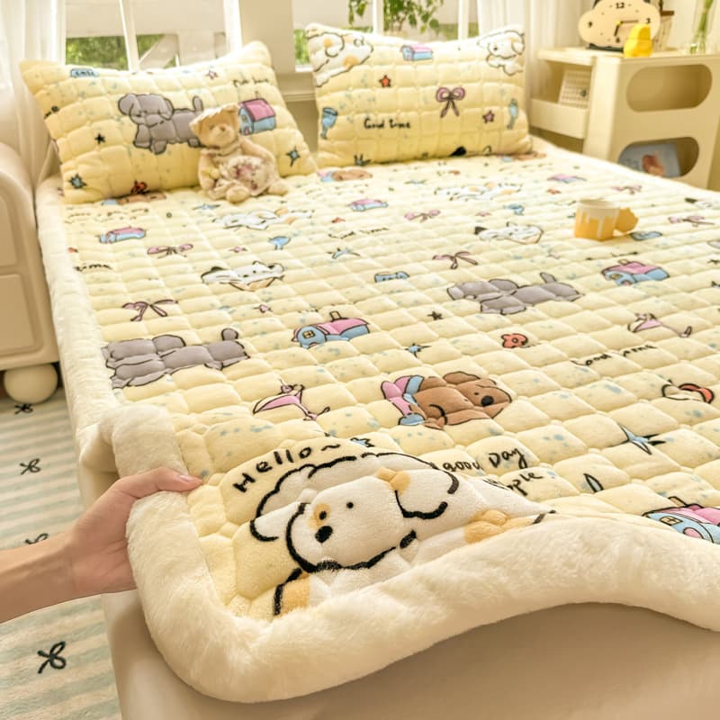 Milk velvet thickened mattress mat winter warm non-slip mattress three-piece dormitory household soft mattress mattress