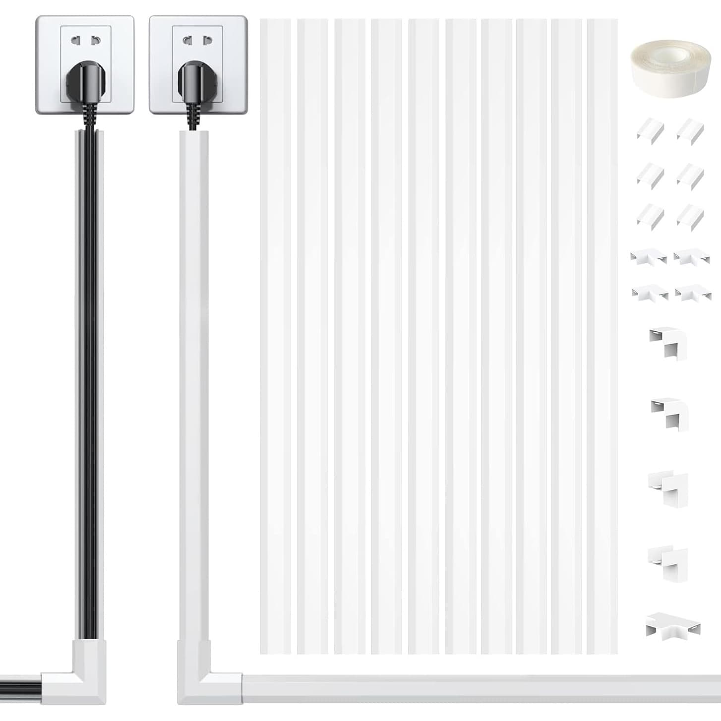 Cross-border supply Amazon hot-selling PVC cable trunking Trunking multi-specification set environmentally friendly flame-retardant for Europe, America, Japan, and Asia