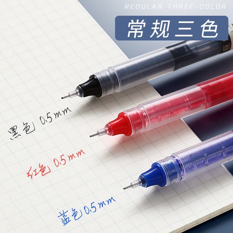 Direct Liquid Roller Pen 0.5mm Gel Ink Pen for Students Quick-Dry Carbon Ink Water-Based Pen Signing Pen