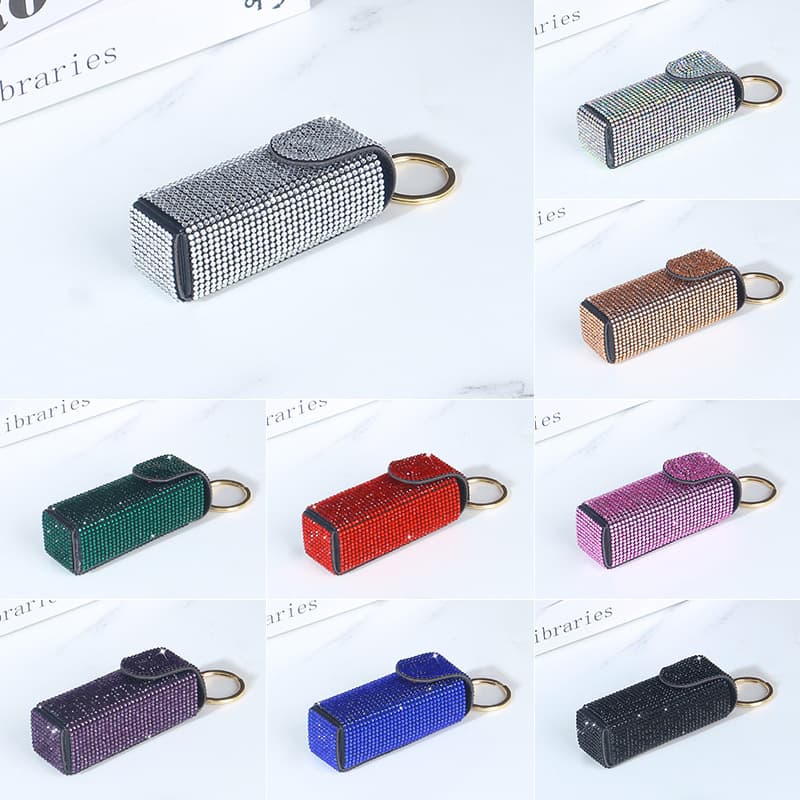 Amazon Cross-Border Convenient Portable Popular Rhinestone Earphone Case Bling Accessory Bag Lipstick Bag