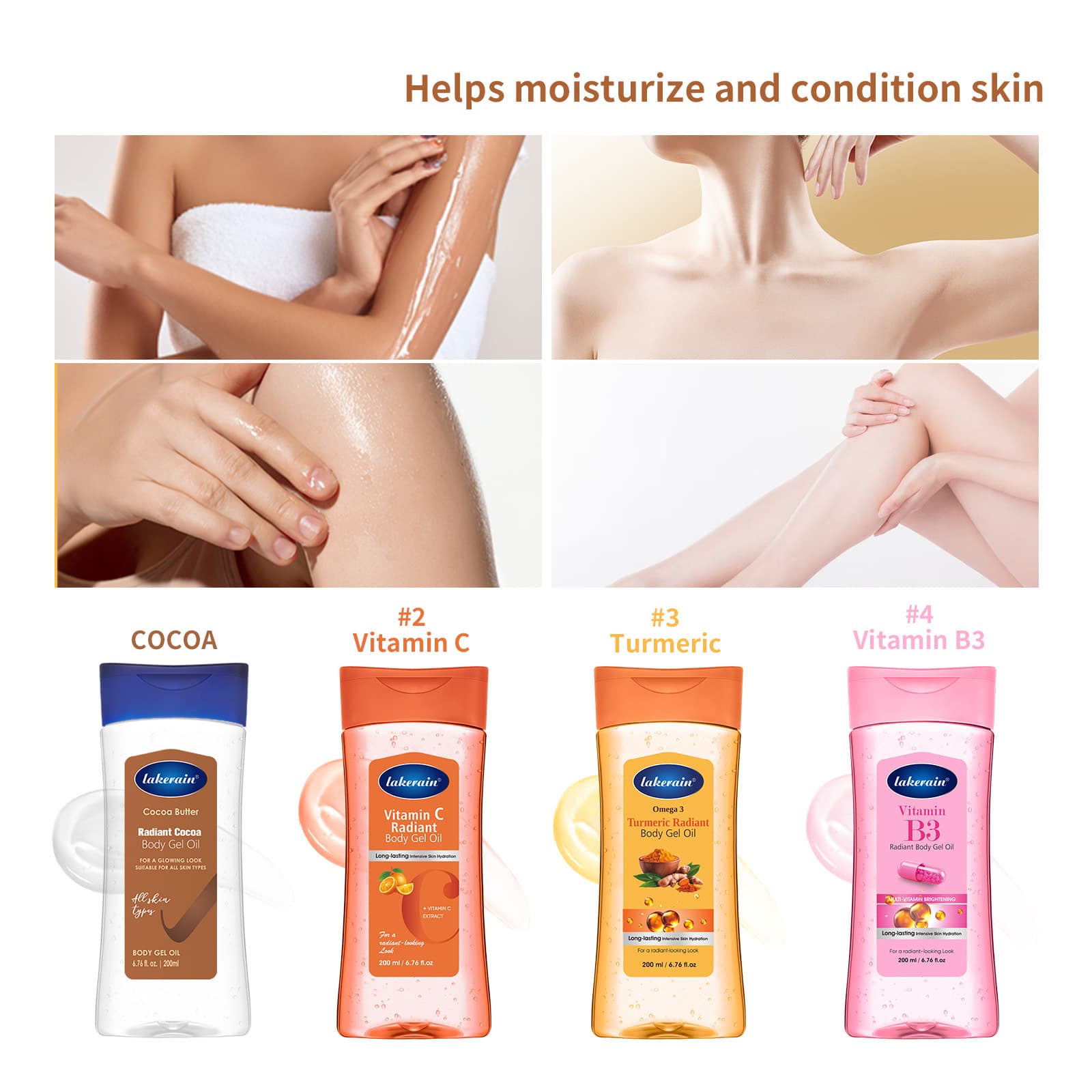 Cross-border lakerain Glow Body Oil for Dry Skin Deep Moisturizing Nourishing Full Body Care Massage Oil