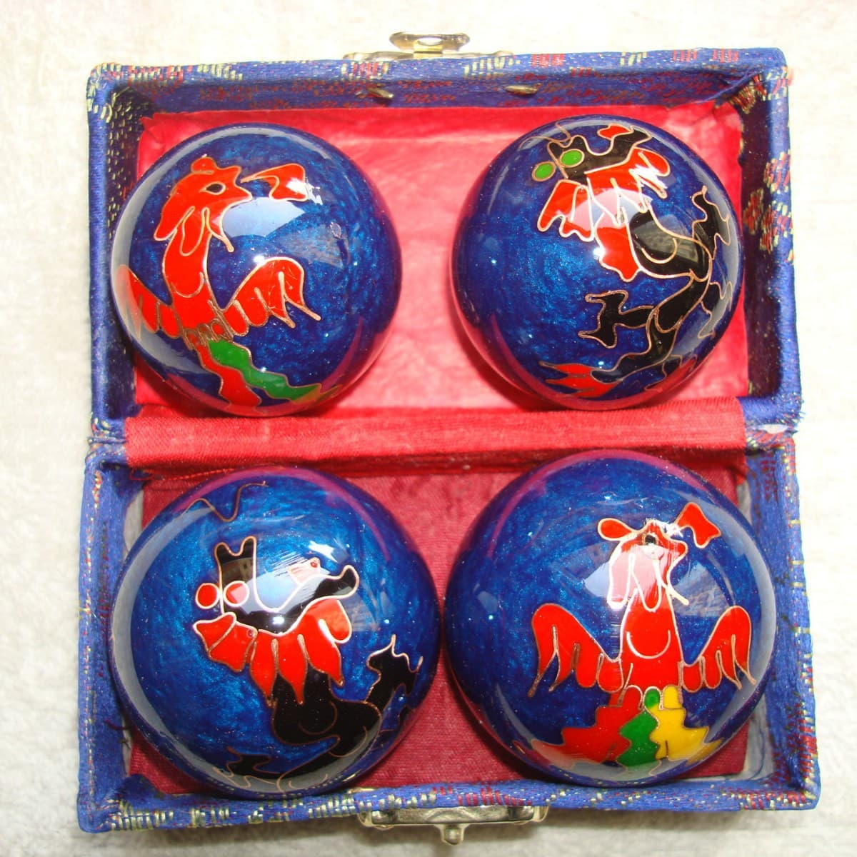 Baoding cloisonné fitness balls, intangible cultural heritage handmade enamel crafts, elderly exercise equipment, manufacturer direct