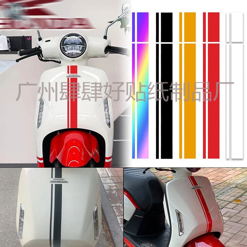 Cross-border Reflective Car Sticker Motorcycle Fuel Tank Stripe Decal 5CM x 44.5cm Long Checkered Body Decal