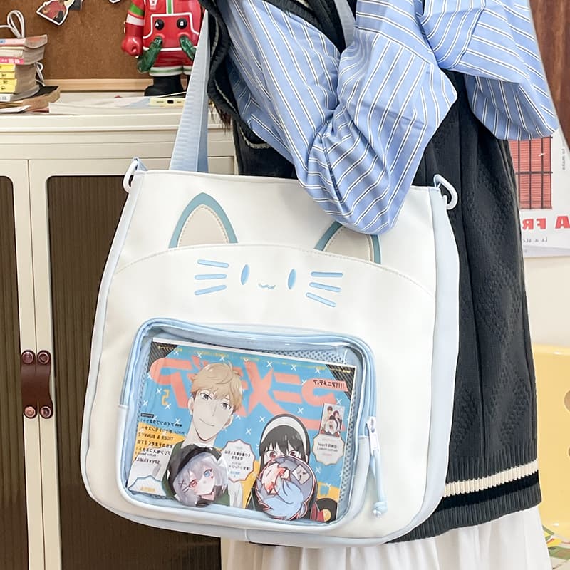 Student tutoring bag female Japanese cute cat shoulder bag two-dimensional pain bag jk uniform bag commuter crossbody bag
