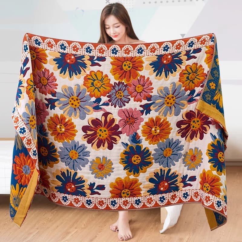 Extra-large bath towel pure cotton 4-layer gauze multi-functional sofa cover blanket adult nap blanket children's large wrap