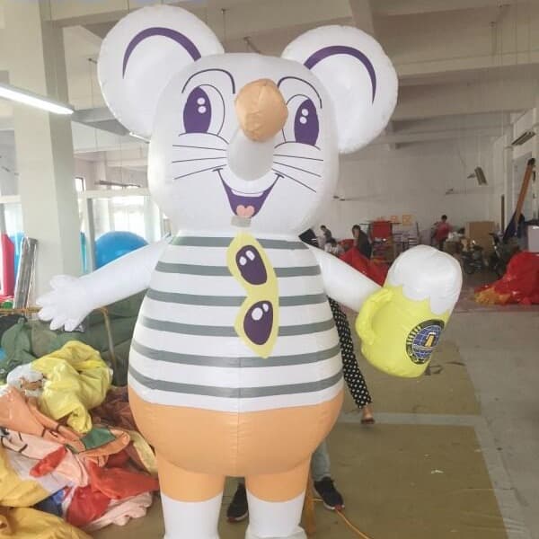 Inflatable Mouse Cartoon Air Mascot Zodiac God of Wealth Rat Year Lucky Mascot Archway Walking Performance Costume Prop