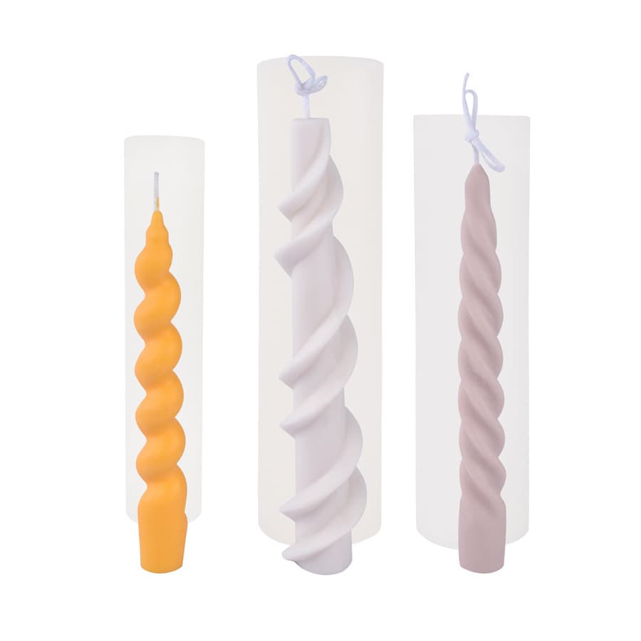 Large and Small Head Twisted Thread Long Rod Wax Silicone Mold DIY Strip Aromatherapy Candle Plaster Ornaments In Stock Wholesale
