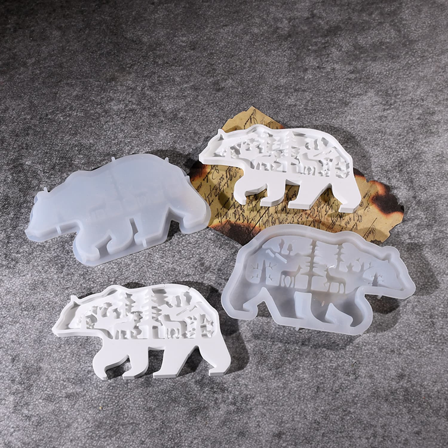 Sweet DIY Resin Mold Polar Bear Figurine Plaster Aromatherapy Candle Silicone Mold Desktop Decoration