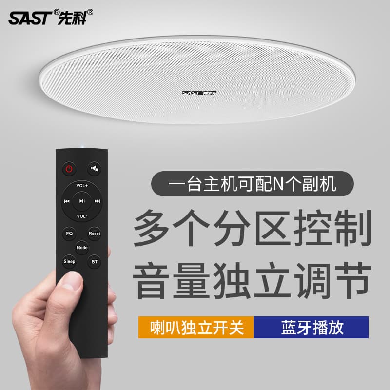 SAST D30 Zoned Wireless Bluetooth Ceiling Speaker, In-ceiling Home Audio for Living Room TV with 3D Surround Sound