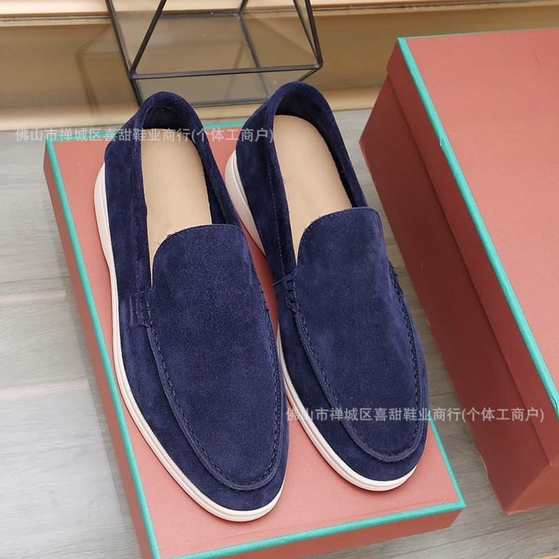 Factory Direct Couple Style High-Top LP Loafers Slip-On Soft Sole Casual Genuine Leather Driving Shoes Comfortable Versatile
