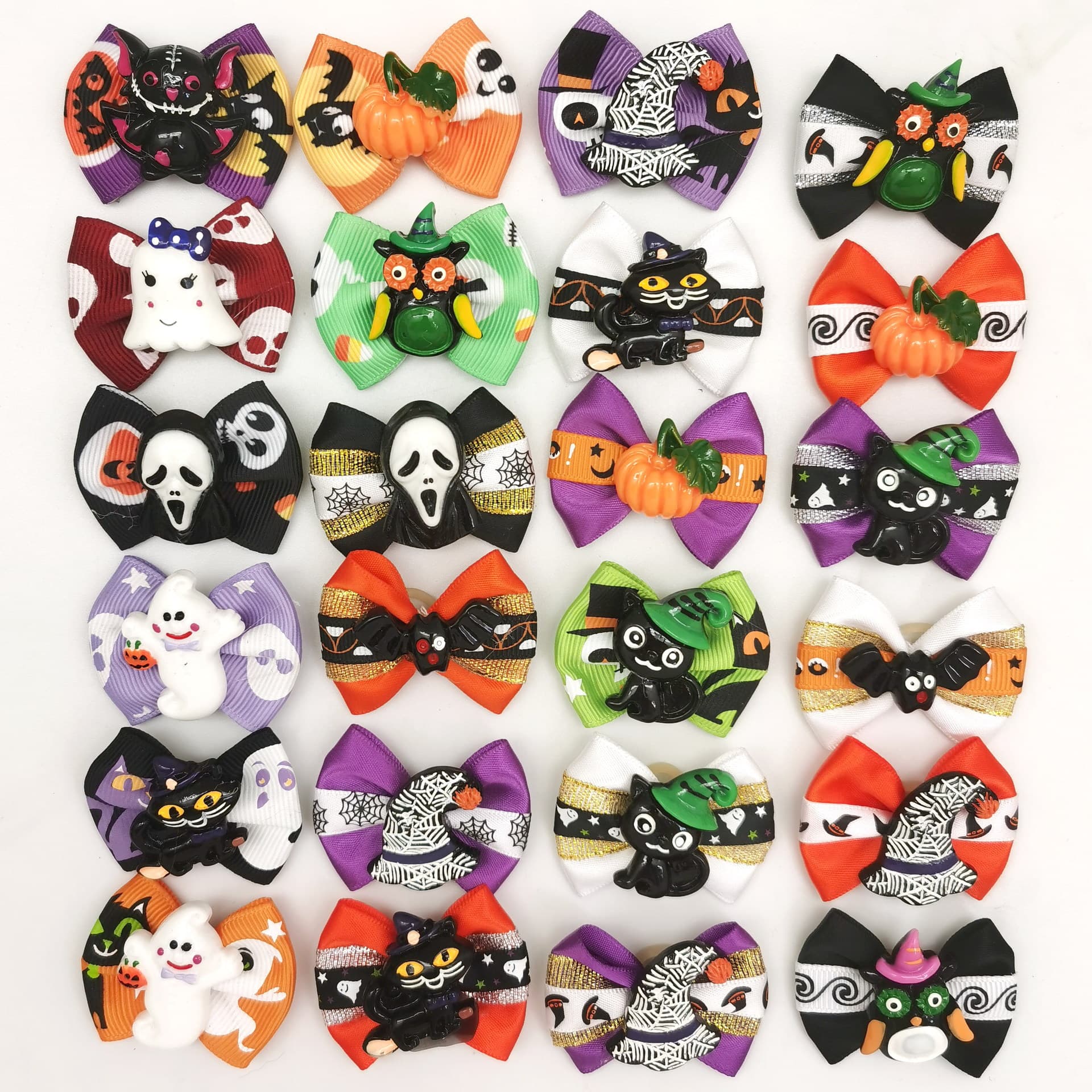 New Halloween Pet Hair Tie Elastic Band Dog Cat Bow Pet Hair Rope Pet Holiday Bow Tie