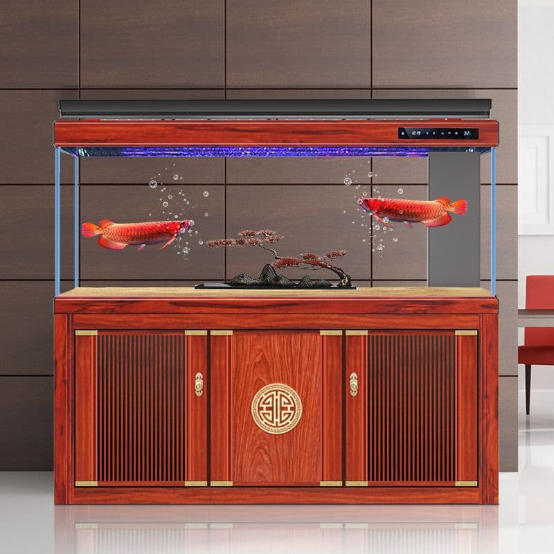 New Ultra White Arowana Tank, New Chinese Style Living Room Aquarium, Office Floor-standing Home Large No Water Change