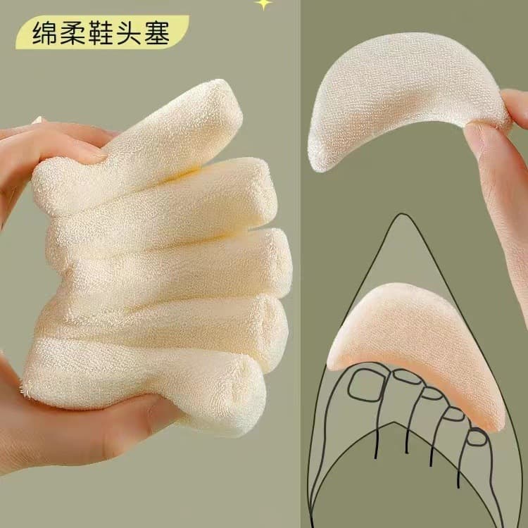 Loop toe inserts, high heel forefoot pads, anti-pain toe protectors, leather shoe size reducer magic half-size pads wholesale
