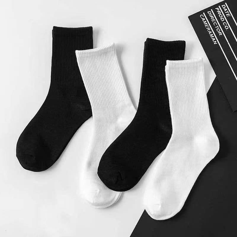 Summer Solid Color Versatile Black White Gray Unisex Sports High-Top Socks Simple Cotton Soft Long Socks Zhuji Sock Industry Wholesale Women