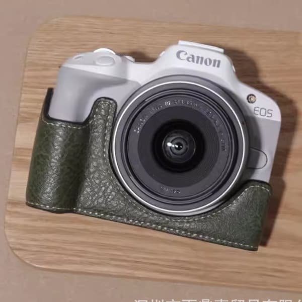 Protective Case for Canon R50 R100 Portable Photography Bag Retro Half Set Durable PU Leather Shockproof Wear-resistant Shoulder Bag