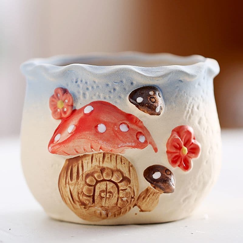 TEMU Cross-Border Succulent Flower Pot Ceramic Cute Plant Cartoon Ground Desktop Bonsai Pot Creative