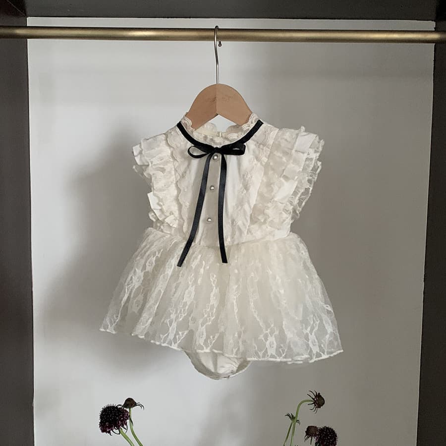 Jenny Kids Girls' Romper 2026 Summer New Style Baby Girl Lace Crawler Dress 100 Days Princess Dress