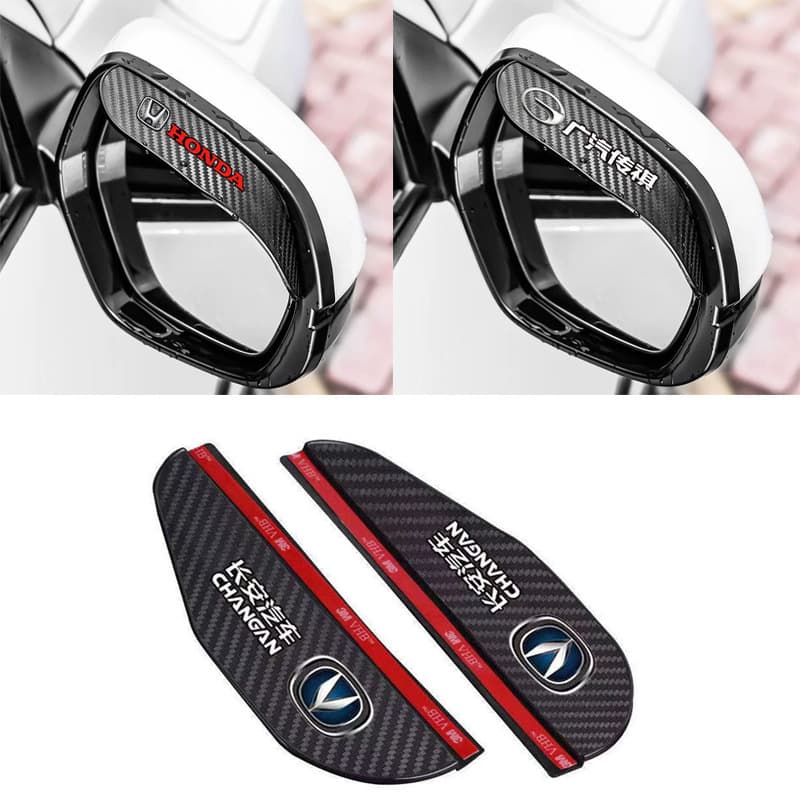 Cross-border car carbon fiber texture thickened new material rearview mirror rain shield, sun and rain visor, rearview mirror rain deflector