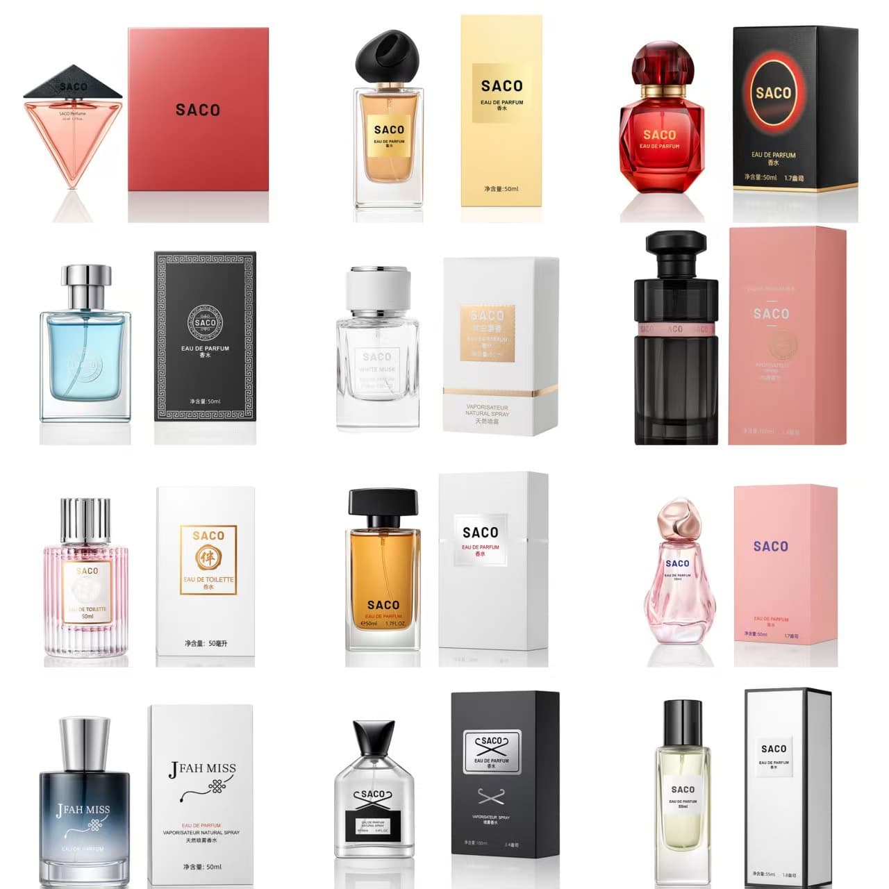 SACO Blue Ocean Island Green Tea White Musk True Love Encounter Reversal Paris Men's and Women's Perfume