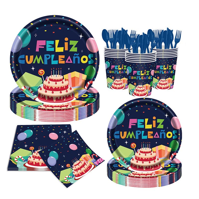 Spanish Paper Plates Disposable Paper Plates In Stock Spanish Birthday Party Gathering Dinner Plates Tableware Set