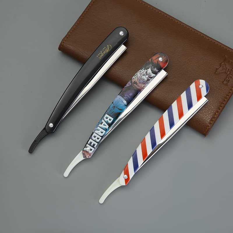 Amazon Vintage Folding Razor with Creative Texture, Professional Barber Shop Men's Shaving Razor for Beard Trimming and Face Grooming, Wholesale