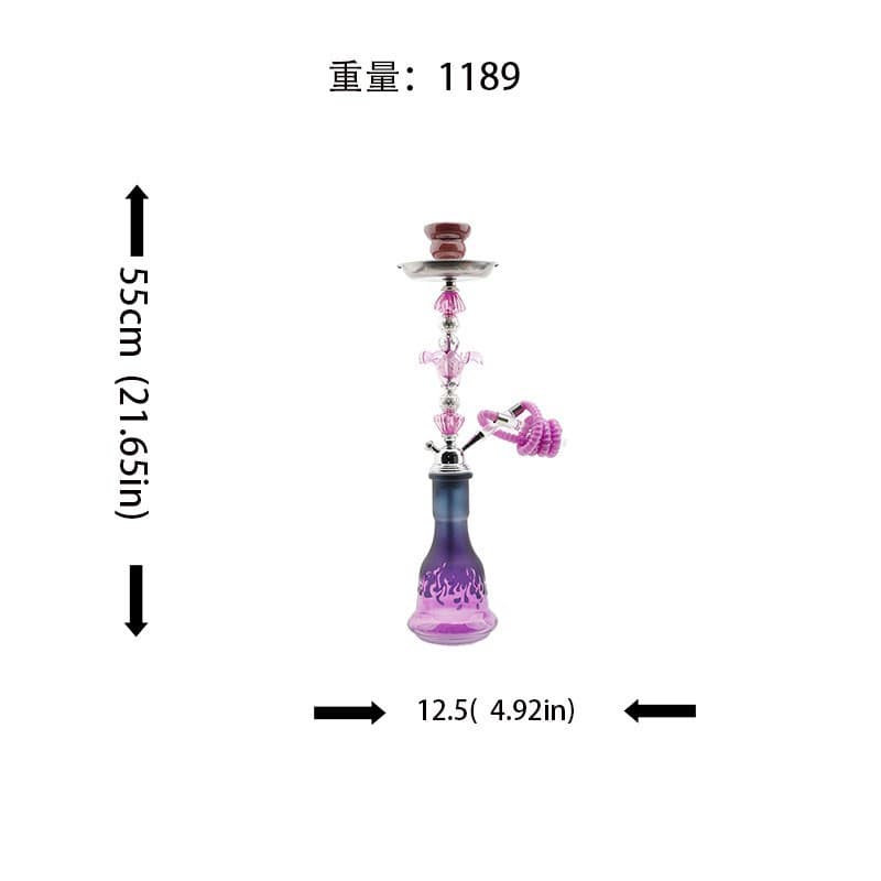 Classic Hookah Set Arabic Medium Single Hose Double Person Cross-Border New Purple Hookah Shisha
