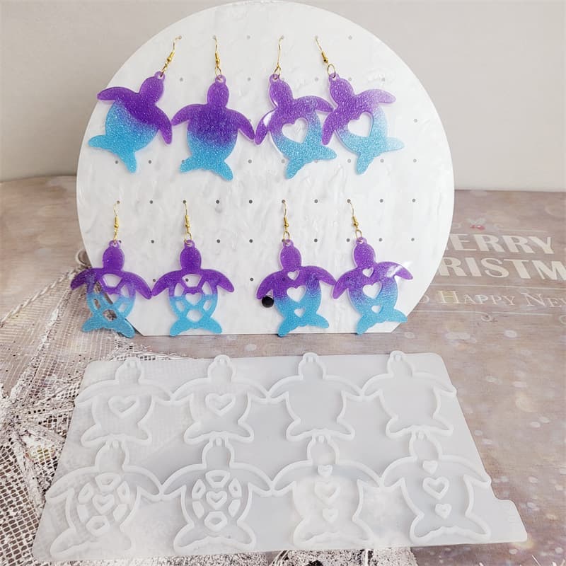 Z0049 Turtle Series Earring Mold Crystal Epoxy Silicone Mold DIY Decorative Silicone Mold