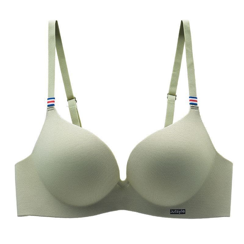 Small Bust One-Piece Wire-Free Bra for Teen Girls, Korean Style, Seamless, Push-Up, British Ice Silk Cup