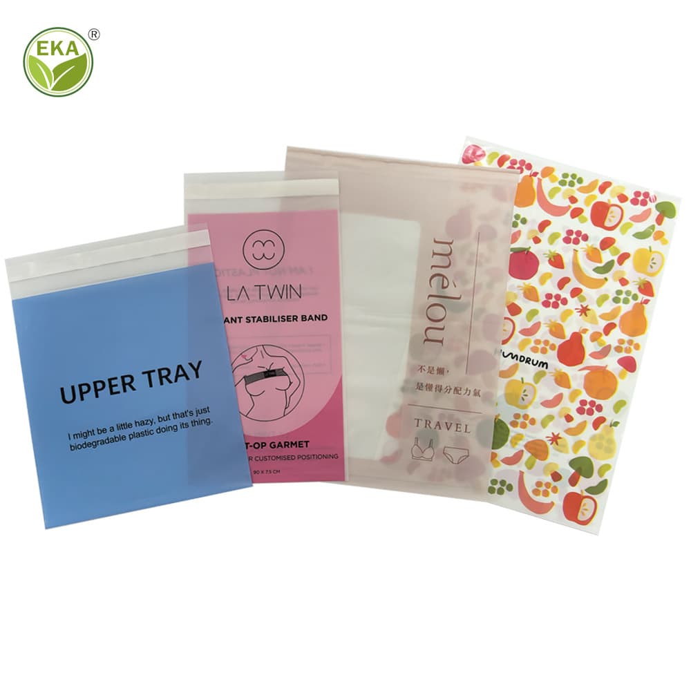 Custom Biodegradable Self-Adhesive Bags Semi-Transparent Degradable Eco-Friendly Packaging Bags Clothing Packaging Self-Seal Plastic Bags