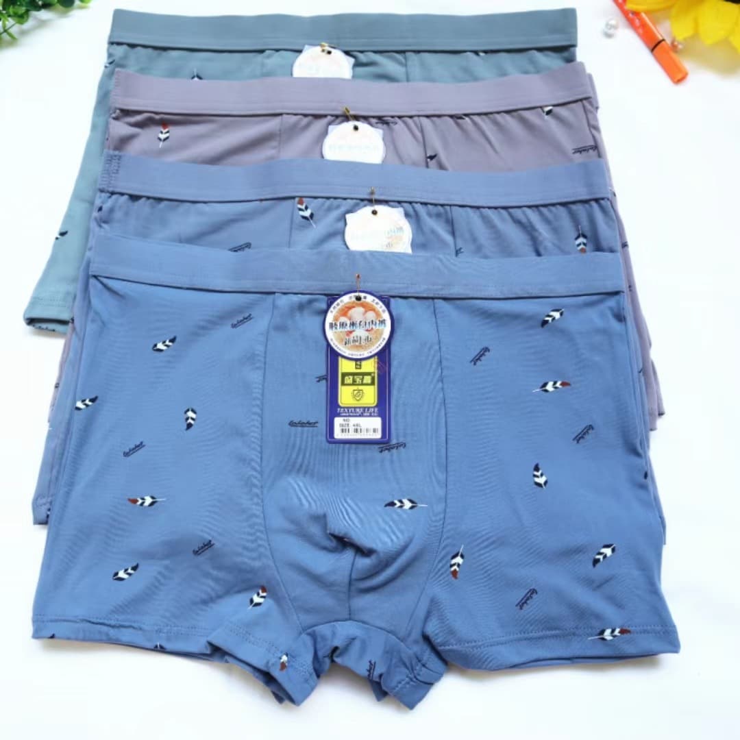 Men's mid-rise boxer briefs, loose-fitting, breathable, comfortable, plus-size men's sports boxer shorts.