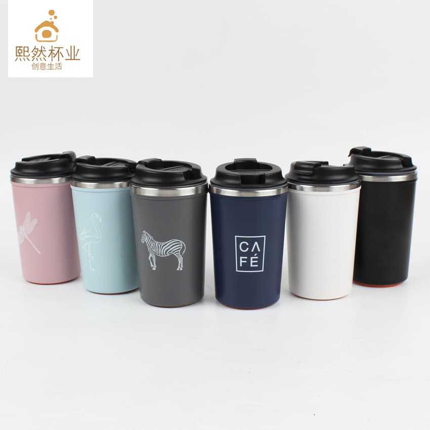 Factory discount double-layered stainless steel milk tea cup, suction cup to prevent pouring, creative business gift cup