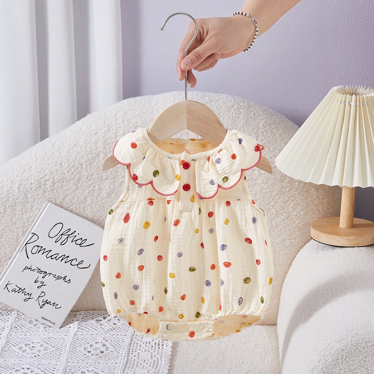 Baby Wrap Bodysuit Summer New Children's Clothing Baby Girl Sleeveless Triangle Romper Polo Collar Newborn Hat Shirt 100 Days Outfit