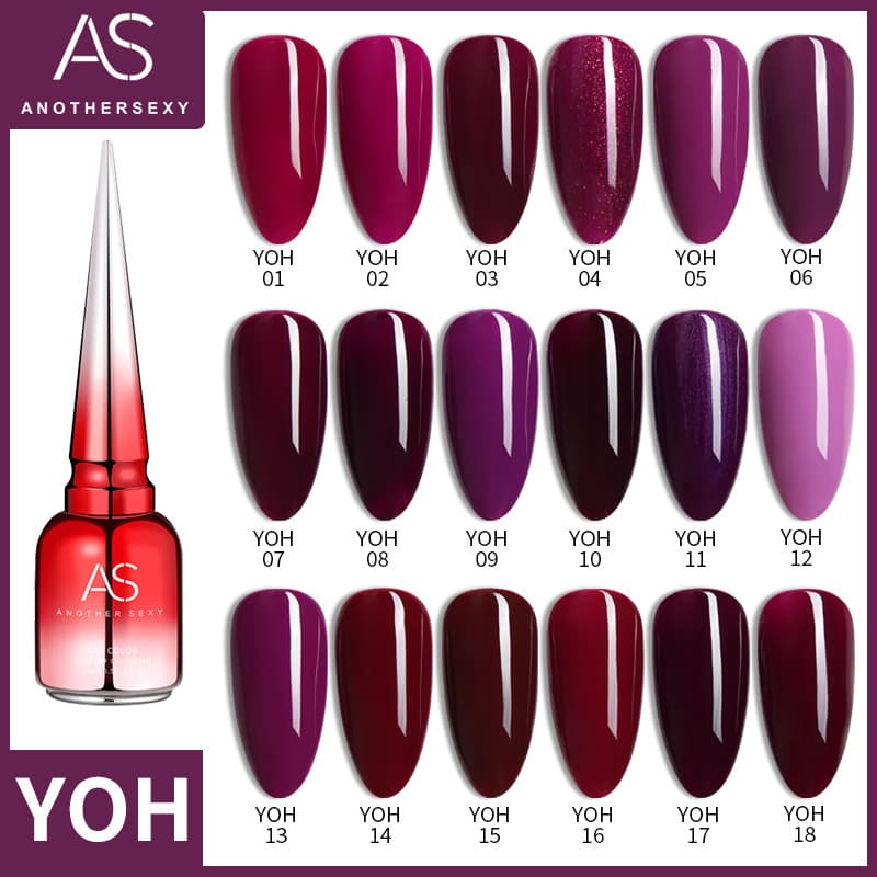 As New Red Bottle Nail Polish Gel 2024 New Trendy Color Smoke Purple Red Set Brightening 18 Solid Colors Nail Polish Gel