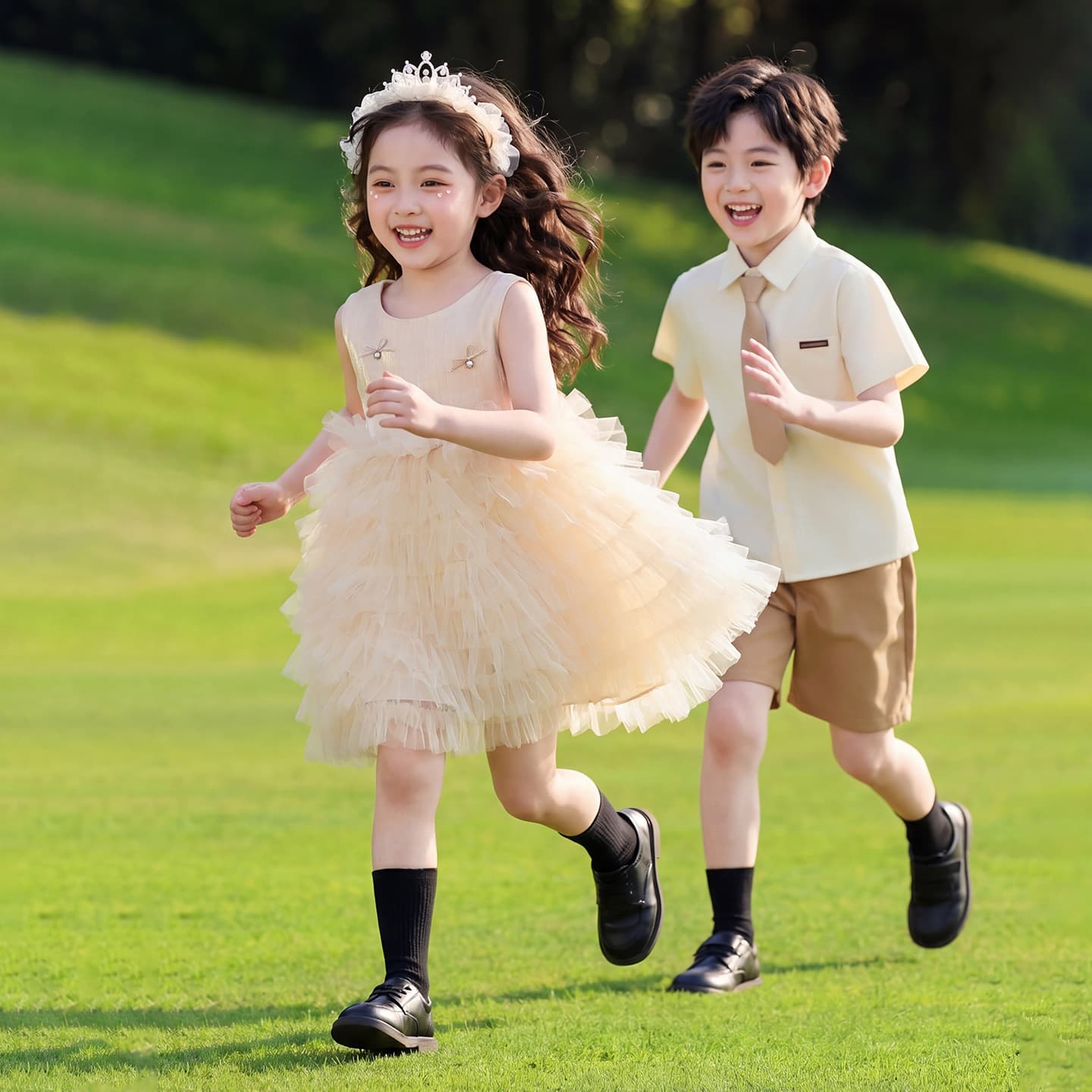 Children's Day Chorus Performance Outfit, Kindergarten Graduation Dress, Host Recitation Costume, Girls' Tutu Skirt