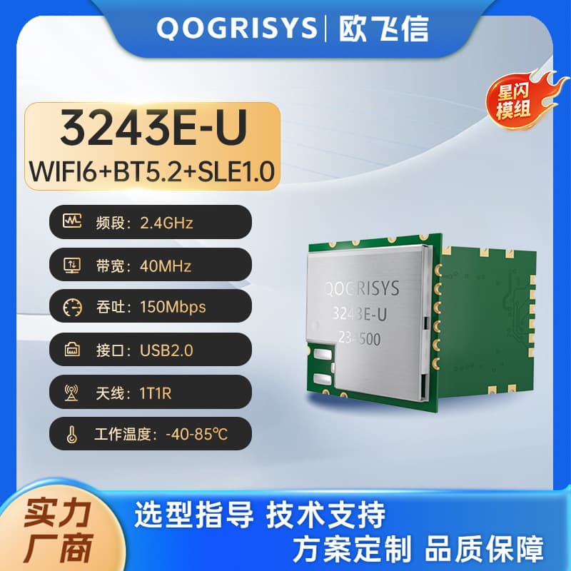 HiSilicon 3243E-U SparkLink Module with WiFi6/BLE/SLE Multi-Protocol Support USB WiFi Module