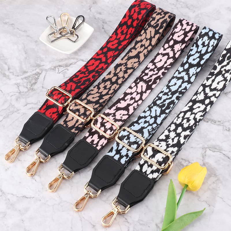 Foreign trade color leopard print shoulder strap 3.8cm long strap bag accessories multi-color optional adjustable thickened bag strap