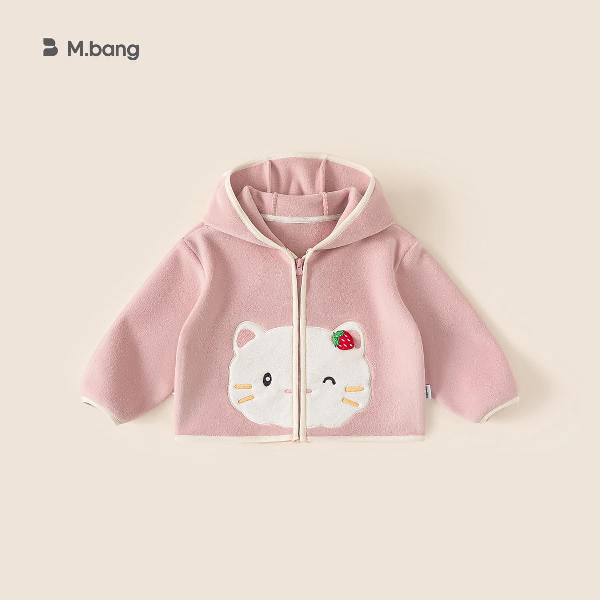 Youbao children's clothing girls' tops winter new cartoon baby hooded inner clothes children's polar fleece jacket