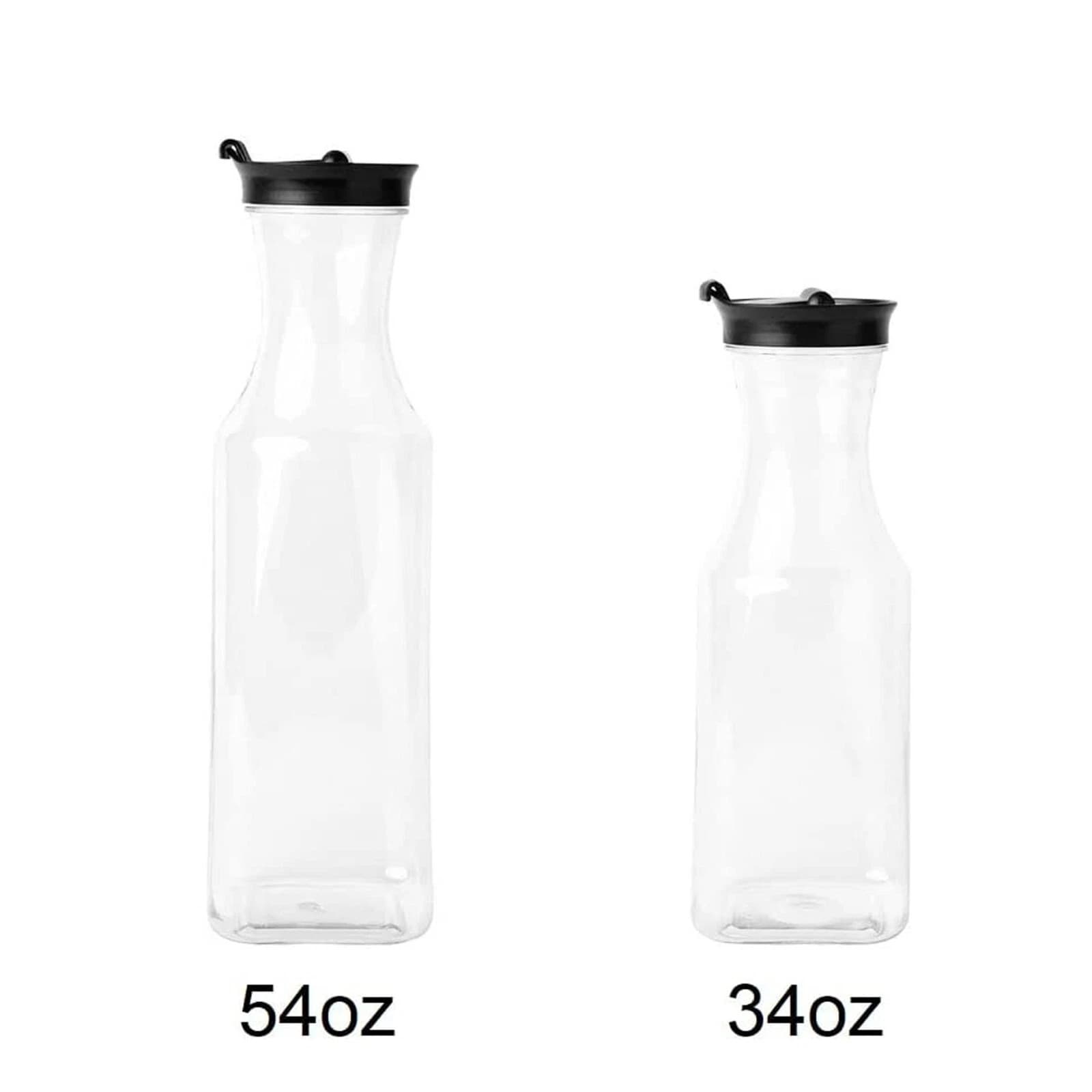 1500ML Black Lid Sealed Juice Pitcher Cold Water Pitcher Outdoor Juice Bottle Transparent Plastic Bottle PET Bottle Laundry Detergent Bottle