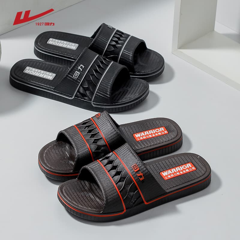 Warrior Slippers Men's Summer Outdoor Thick Sole "Step-in-Feces" Feel Indoor Home Dorm Trendy Sporty Sandals Anti-Slip