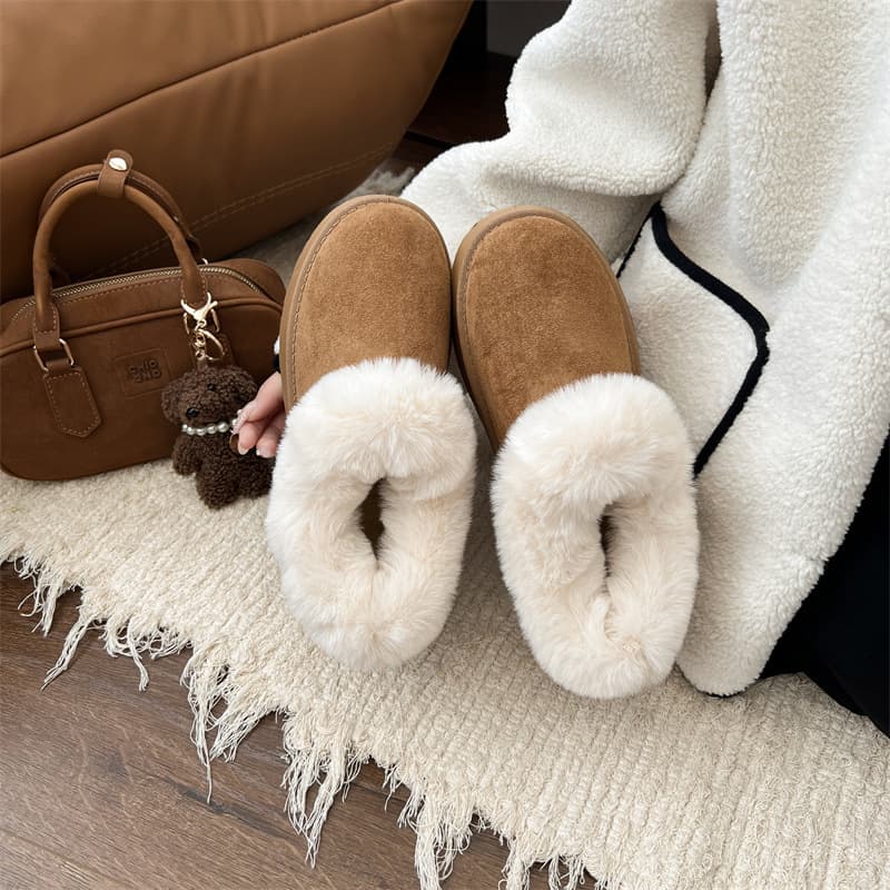 Thick-Soled Snow Boots for Women 2025 Winter New Low-Cut Fleece-Lined Snow Boots Furry Large Size Snow Boots Cotton Shoes Export
