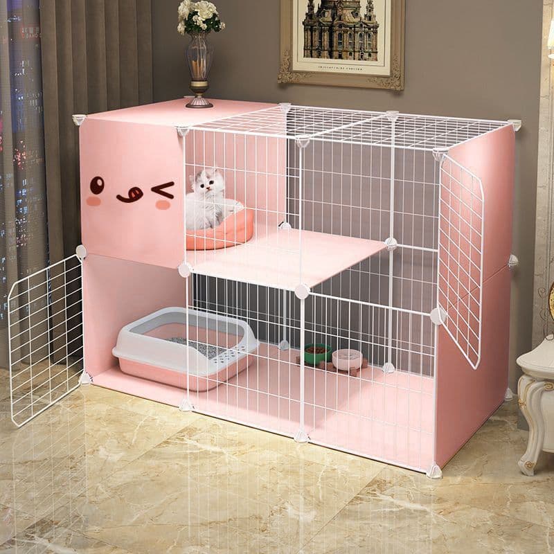 Cat Cage for Home Indoor Use, Cat House with Ladder Cabinet, Extra Large Free Space Cat Mansion, Cat Shelter, Cat Cabinet