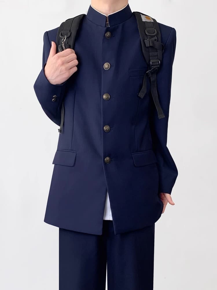 New Chinese-style Zhongshan suit button blazer jacket for men, cool and handsome spring/autumn casual Chinese-style stand-collar suit coat trendy