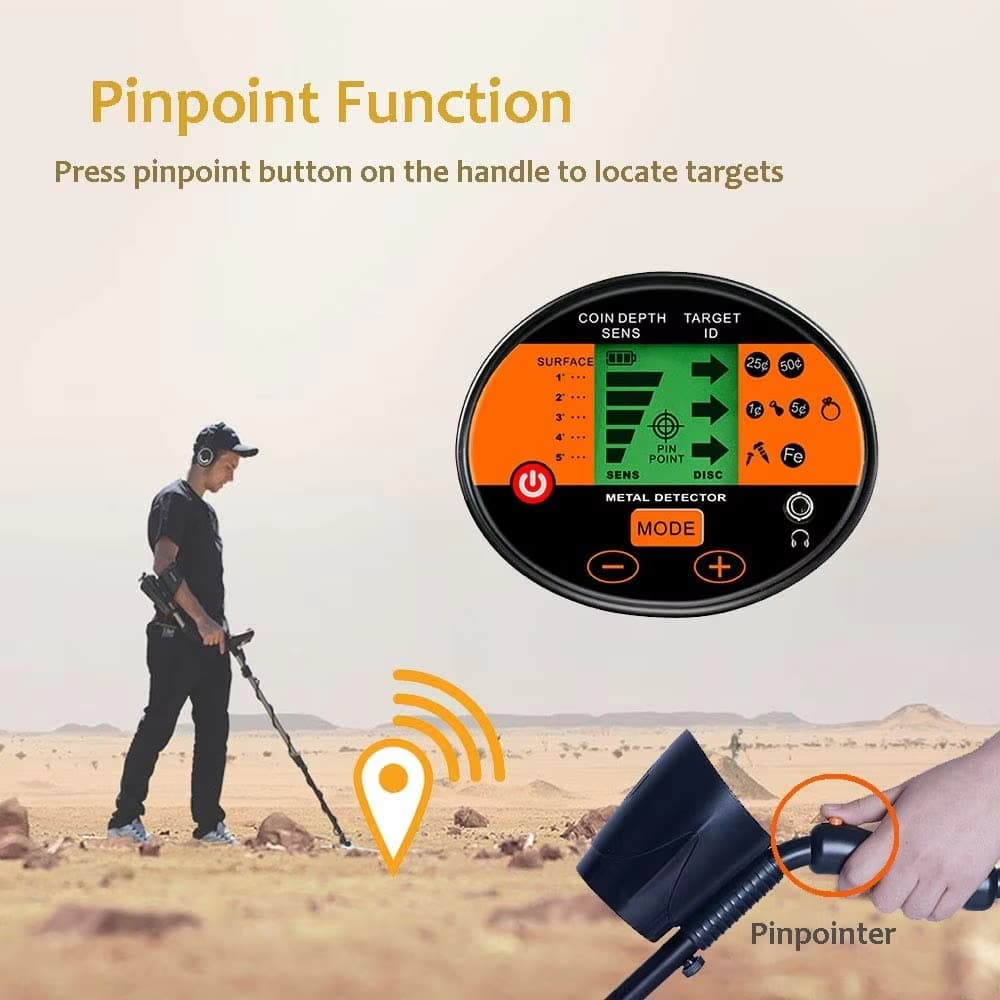 MD-3060 Metal Detector Portable Outdoor Waterproof Underground Precision Positioning Detection Treasure Hunting Entry-Level Detector