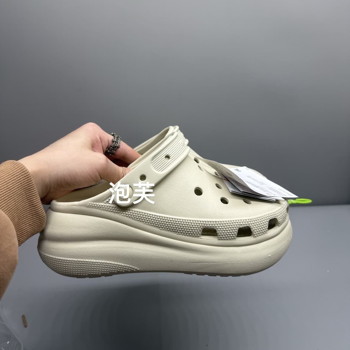 Putian Cross Crocs Original Cloud Strider Puff Beach Sandals Thick Sole Elevated Half Slippers Unisex