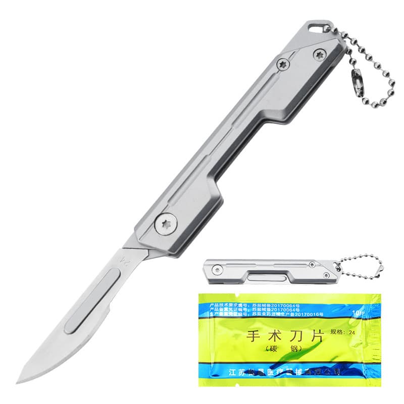 New Stainless Steel Utility Knife Folding Scalpel Small Knife Mini Portable Sharp Express Keychain