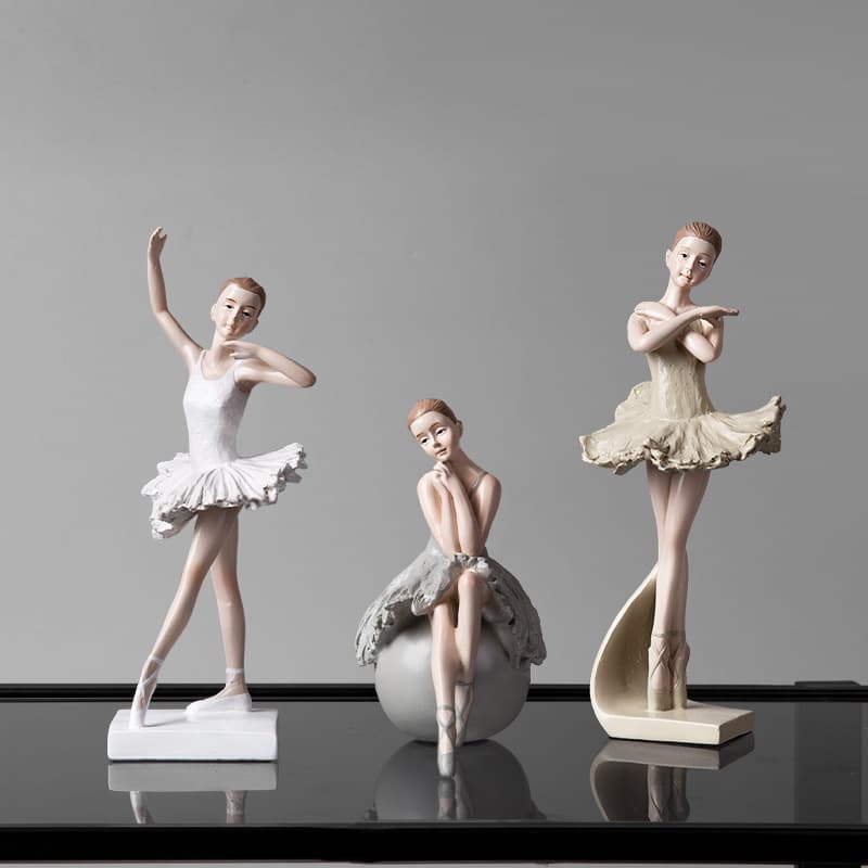 Nordic Creative Ballerina Girl Decorations Princess Room Soft Decorations Home Display Dance Artist Figure Ornament Resin Material