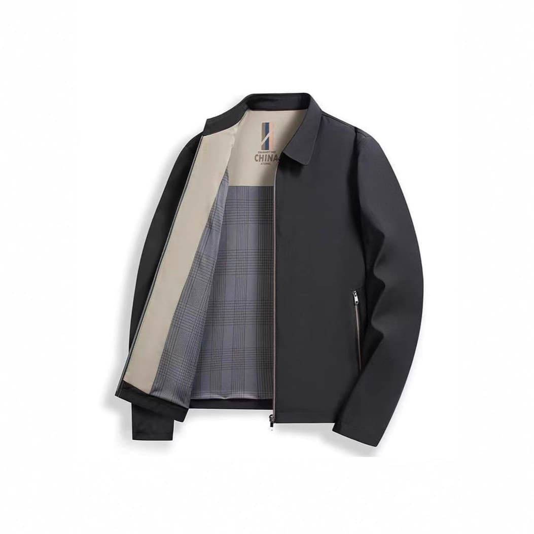 Brand men's lapel jacket 25 new style simple solid color windproof business casual high-end executive soft shell jacket for men