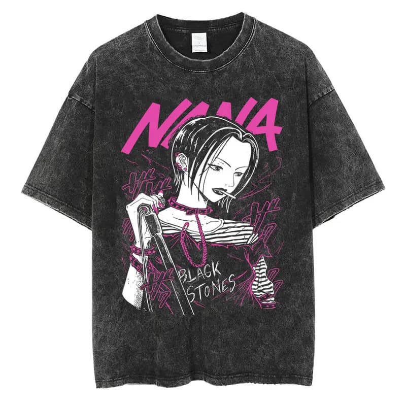 Cross-border European size pure cotton Nana Osaki Harajuku vintage art high quality unisex