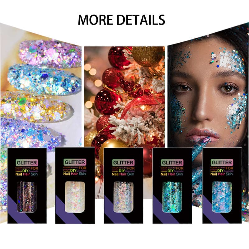 Gold Foil Laser Sequins Glitter Face Eyeshadow Nail Art DIY Makeup Material In Stock Wholesale Cross-border Foreign Trade Pearlescent