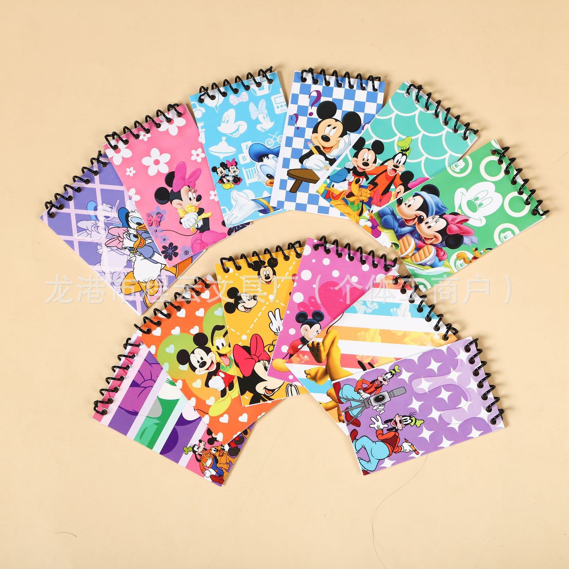 Disney Mickey and Minnie Coil Notebook, Portable Small Notebook for Children, Anime Stationery Sticky Note Pad, Cross-Border Supply